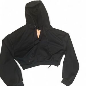 SHEIN Black Cropped Hoodie